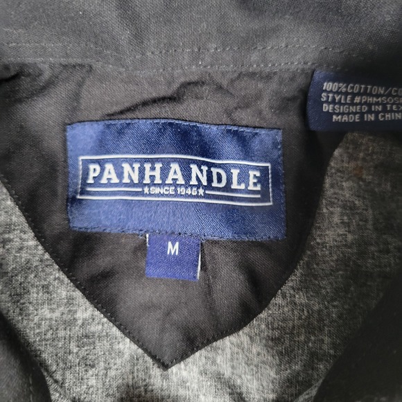 VTG Panhandle Men Western Shirt Southwestern Aztec Print Cotton Tan PHMS0SR14G M - Picture 8 of 15